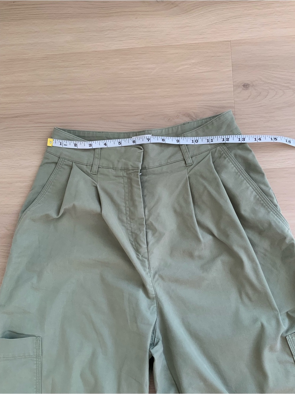 Wilfred Free Day Off Khaki High Waisted Pleated Barrel Cuff Ankle Pants - Picture 6 of 7